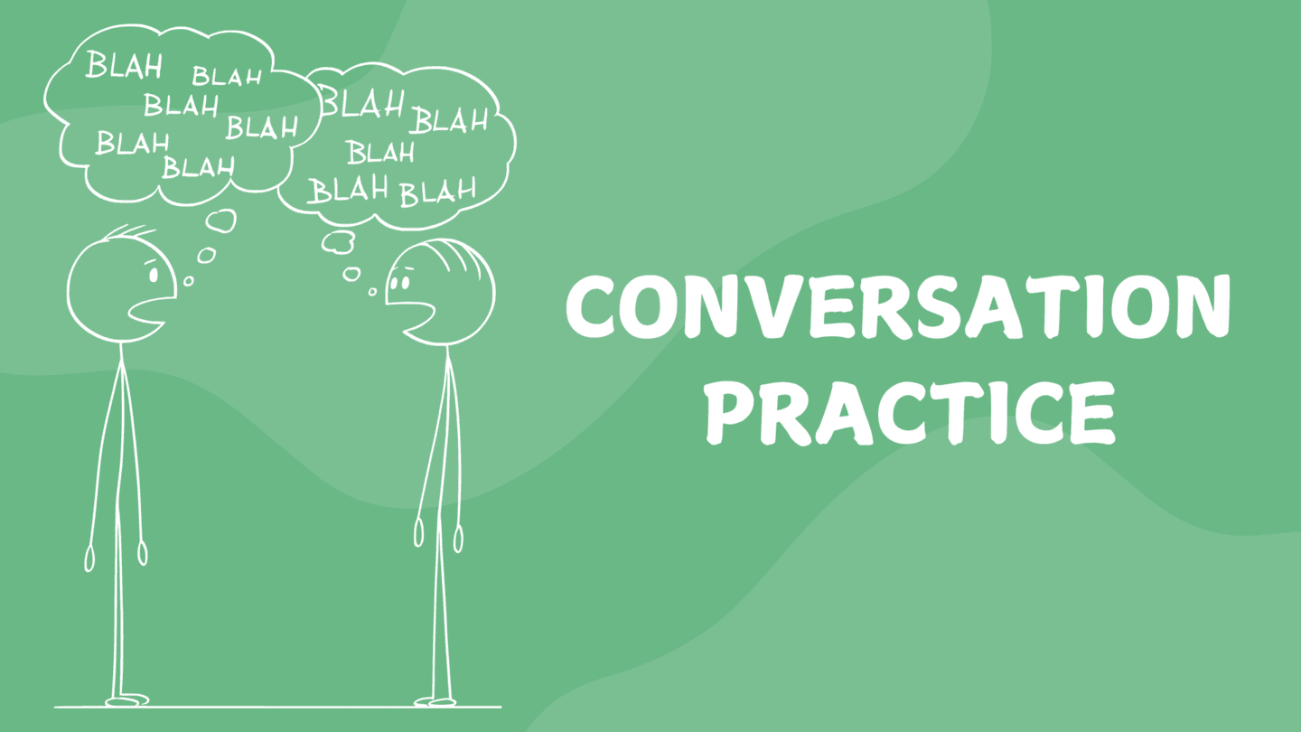 Conversation Practice logo – two stick figures talking